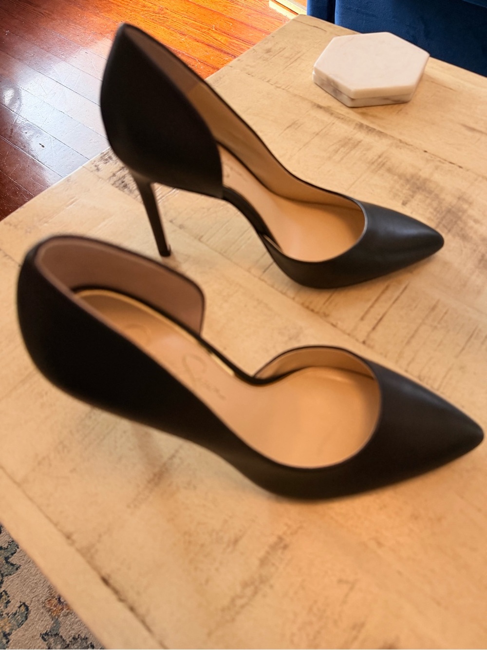Jessica Simpson Black D'Orsay Pointed Stiletto Pumps